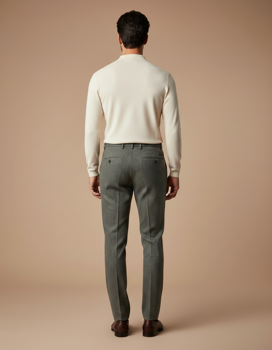 Pantalon Flanelle Gris - Laine - vue 2