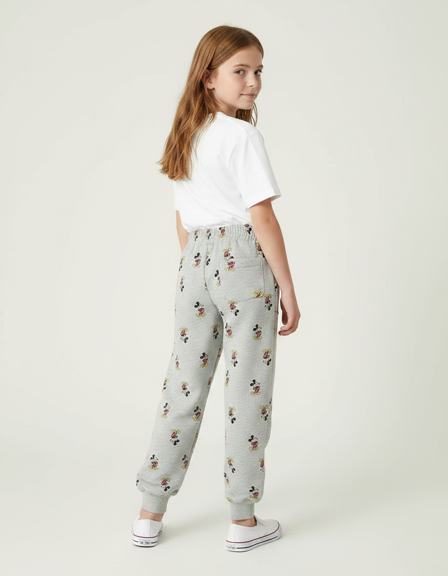 Pantalon Gris Molletonné Imprimé Mickey Décontracté Confortable - vue 2