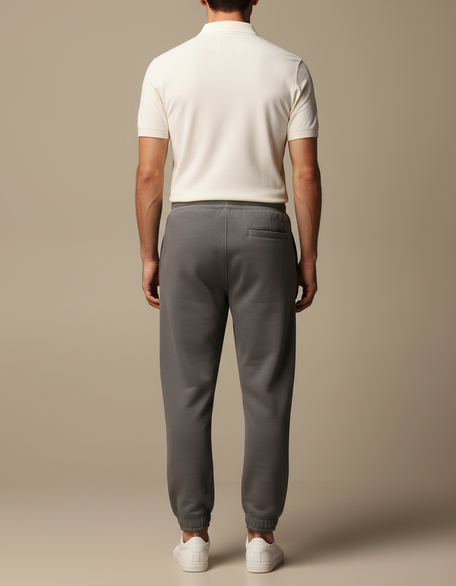 Pantalon Gris Ample Droit Cordon Molletonné Homme - vue 2