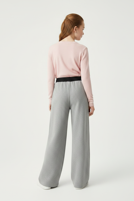 Pantalon Gris Molletonné Large Décontracté Enfant - vue 2