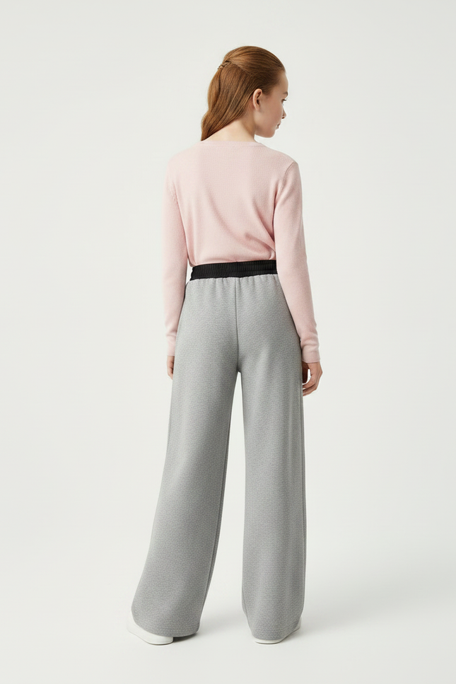 Pantalon Gris Molletonné Large Décontracté Enfant - vue 2