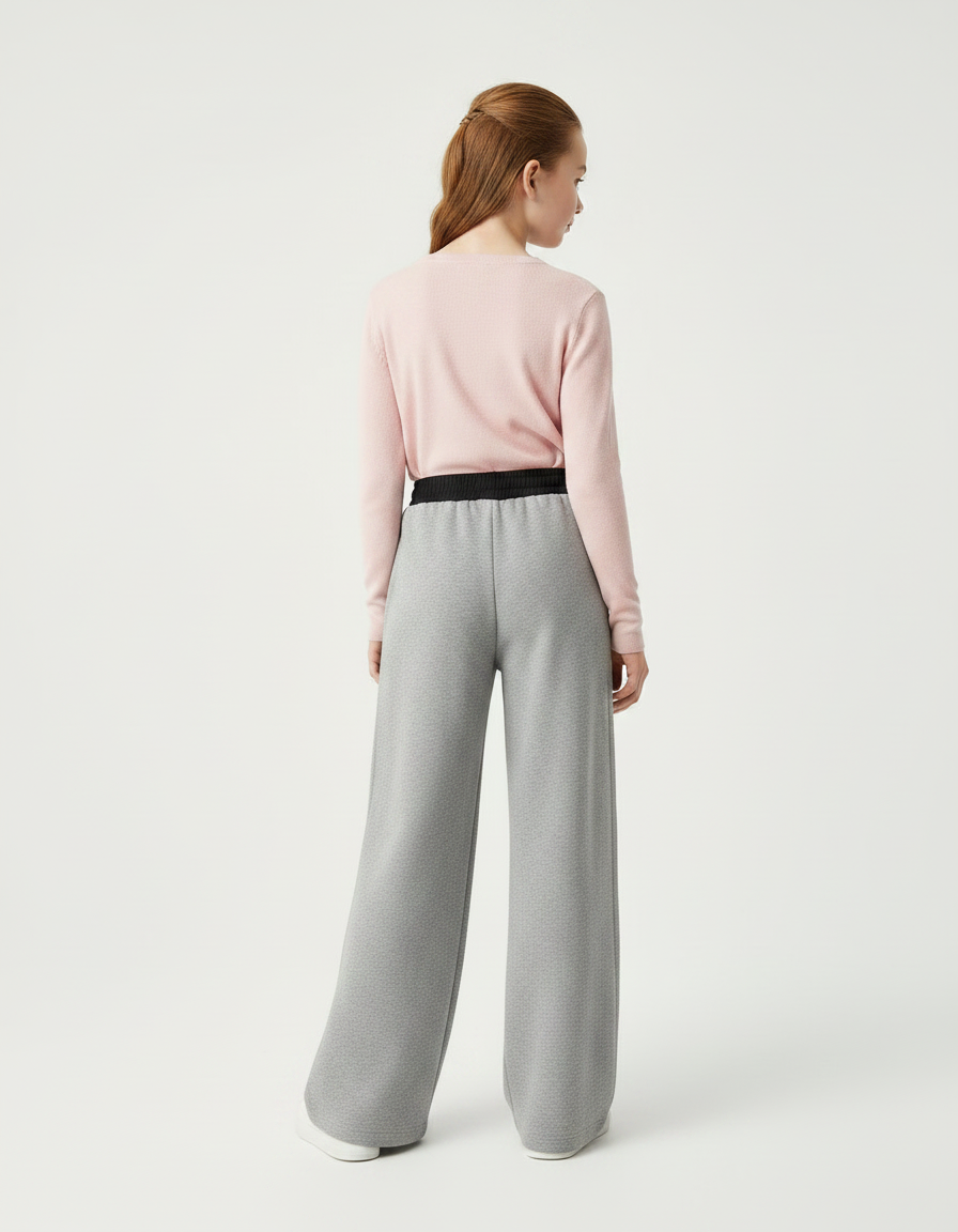 Pantalon Gris Molletonné Large Décontracté Enfant - vue 2