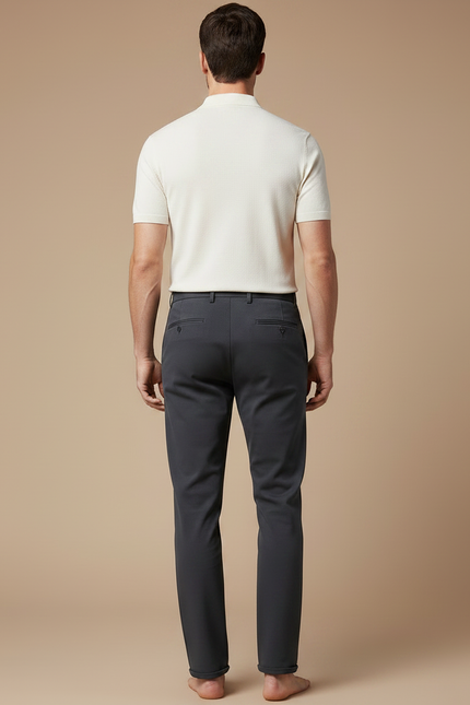 Pantalon Gris Droit Élégant Business Homme - Polyester - vue 2
