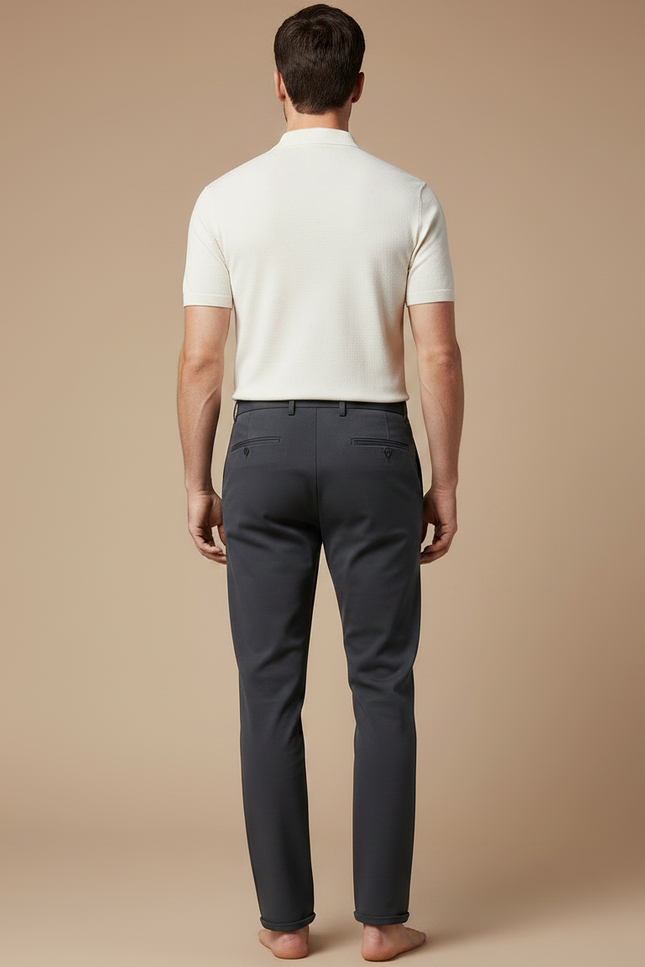 Pantalon Gris Droit Élégant Business Homme - Polyester - vue 2