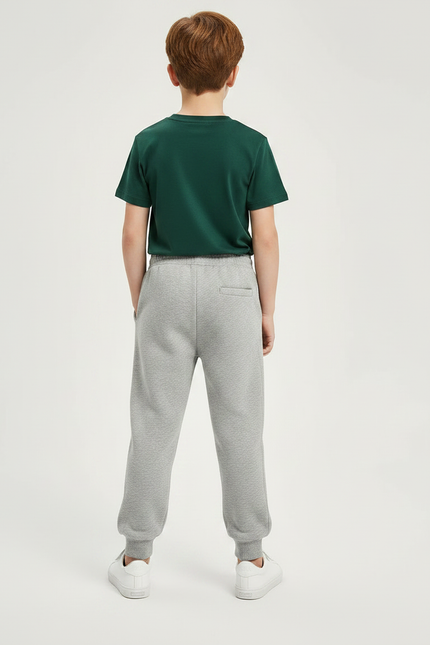 Pantalon Gris Molletonné Enfant Décontracté Brodé - vue 2