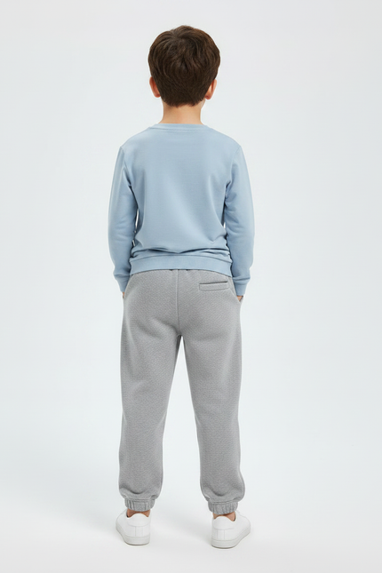 Pantalon Gris Molletonné Jogging Enfant Confortable - vue 2