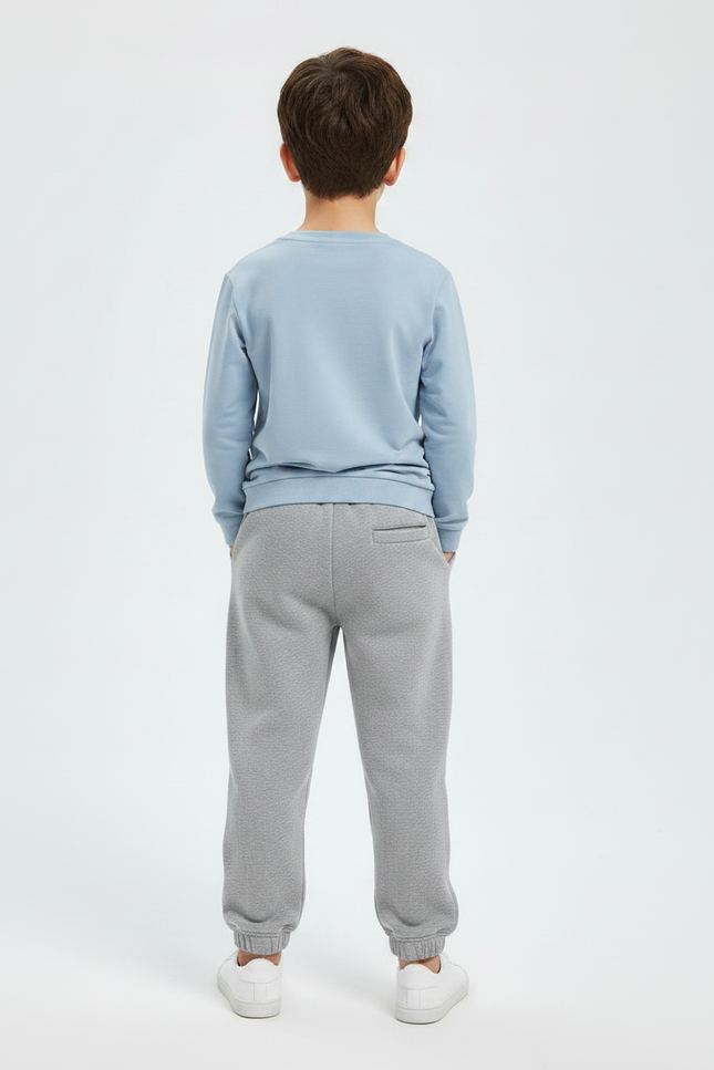 Pantalon Gris Molletonné Jogging Enfant Confortable - vue 2