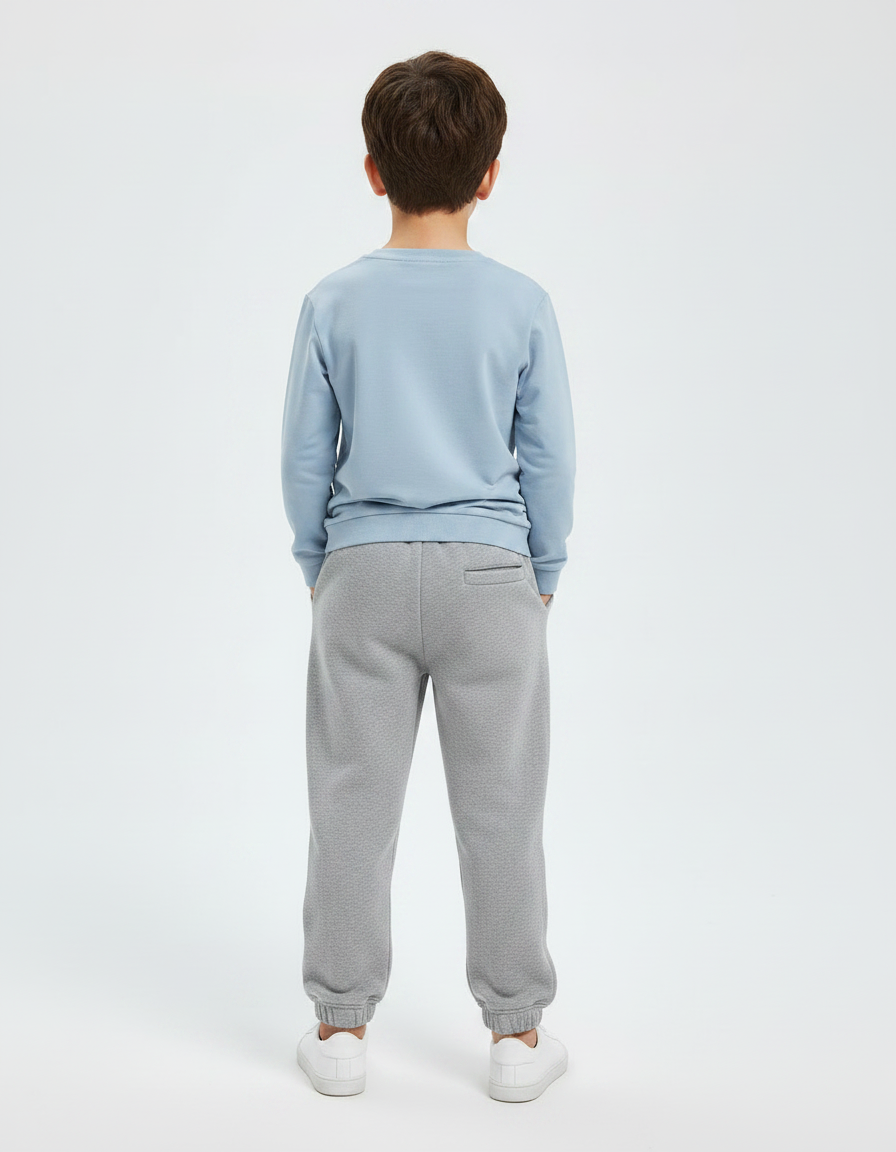 Pantalon Gris Molletonné Jogging Enfant Confortable - vue 2