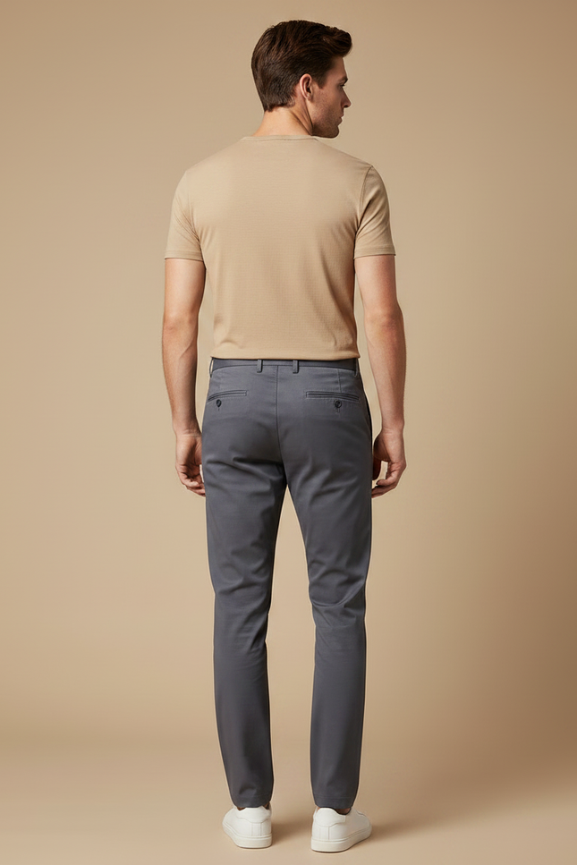 Pantalon Cigarette Homme Gris - Gabardine - vue 2