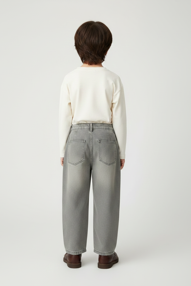 Pantalon Gris Ample Décontracté Enfant Garçon - Jean - vue 2