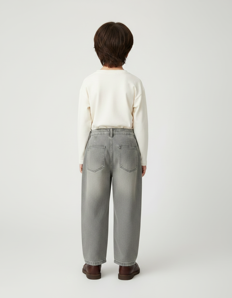 Pantalon Gris Ample Décontracté Enfant Garçon - Jean - vue 2