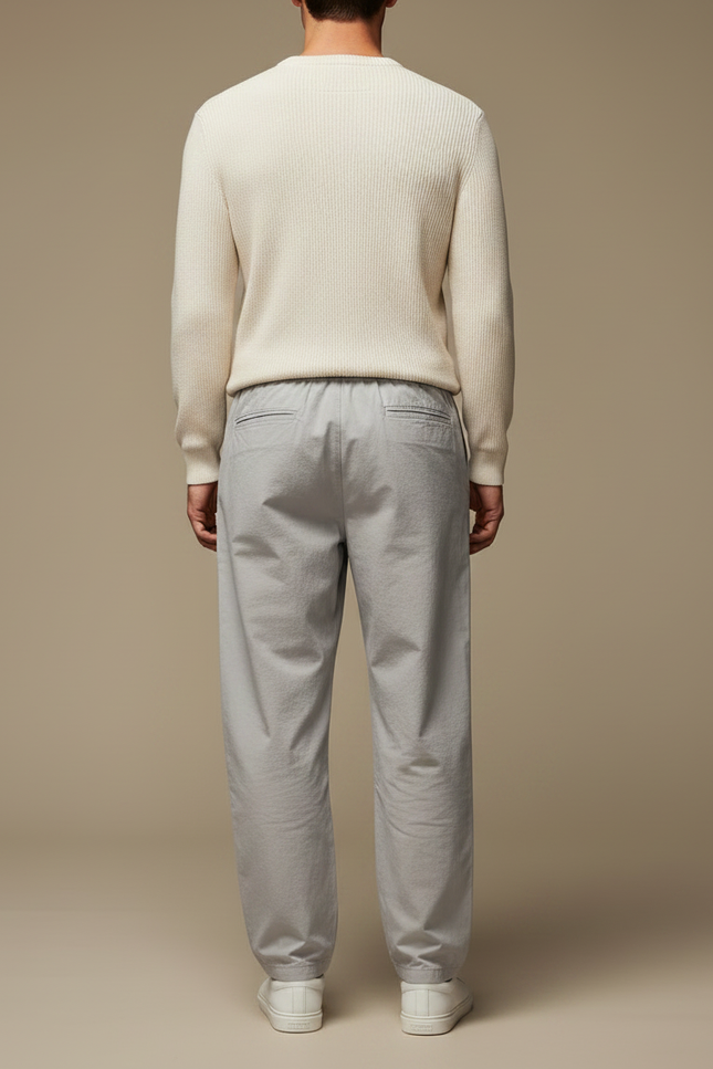 Pantalon Gris Léger Décontracté Cordon Sport Homme - Coton - vue 2