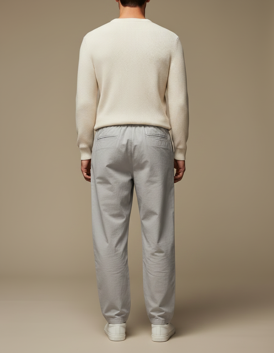 Pantalon Gris Léger Décontracté Cordon Sport Homme - Coton - vue 2