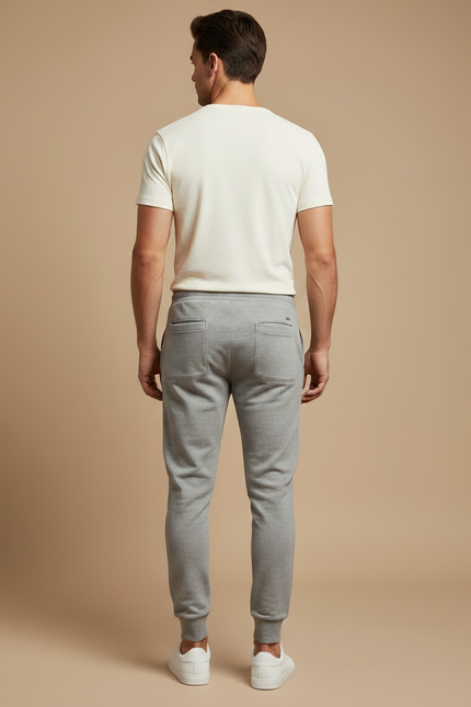 Pantalon Gris Jogging Sport Décontracté Homme Slim - Molleton - vue 2