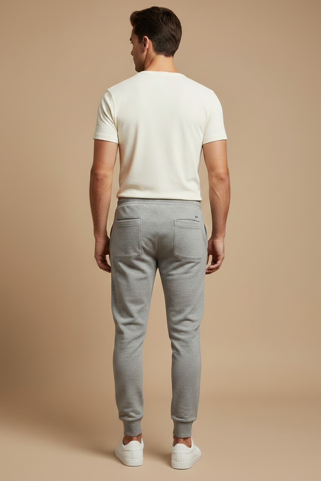 Pantalon Gris Jogging Sport Décontracté Homme Slim - Molleton - vue 2