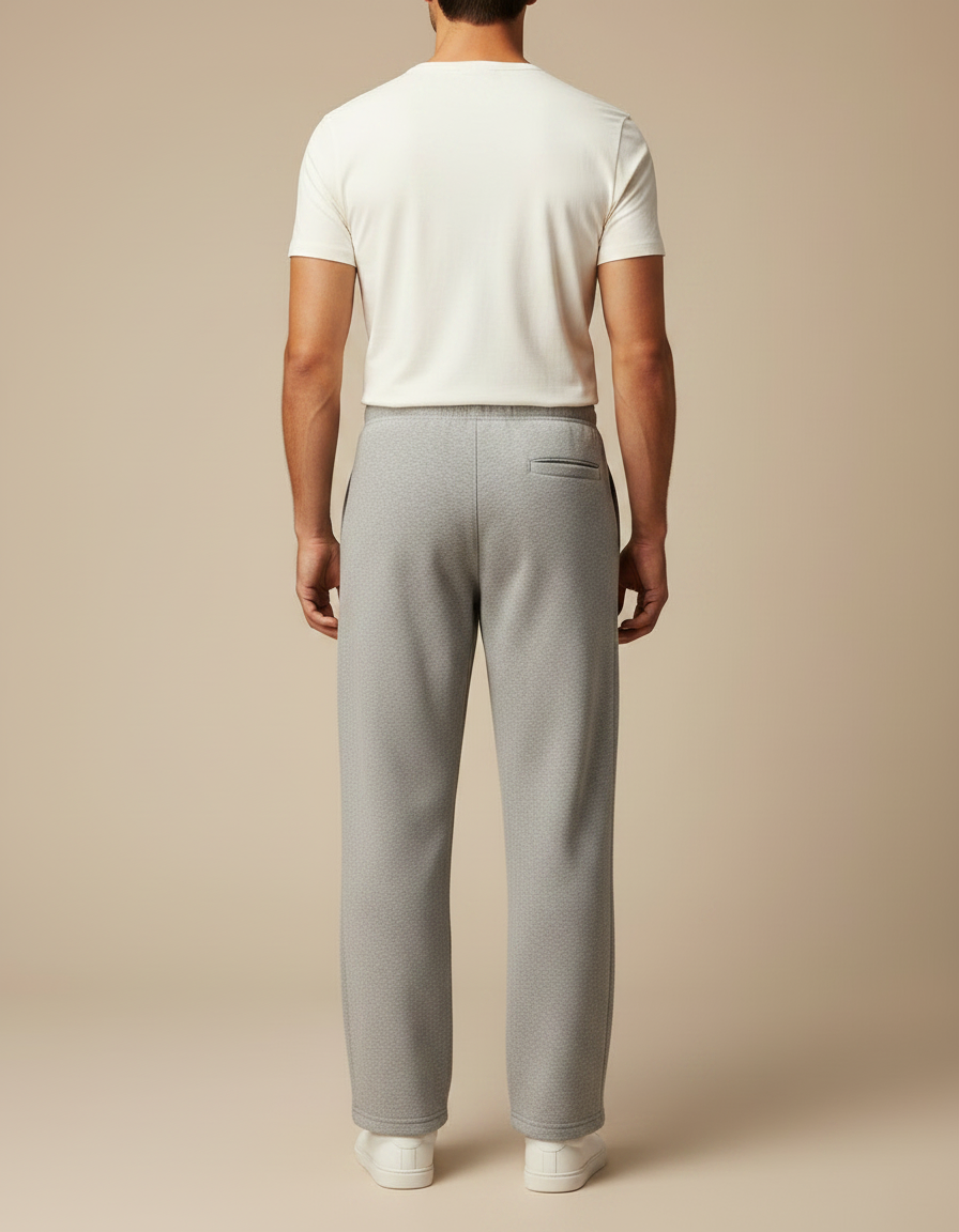 Pantalon Gris Sport Molletonné Ample Décontracté Homme - vue 2
