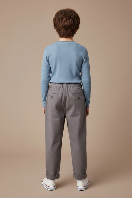 Pantalon Gris Cargo Ample Confortable Enfant Coton - vue 2