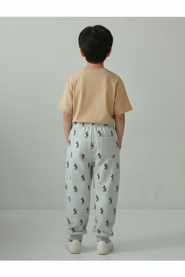 Pantalon Gris Molletonné Imprimé Mickey Confortable Enfant - vue 2
