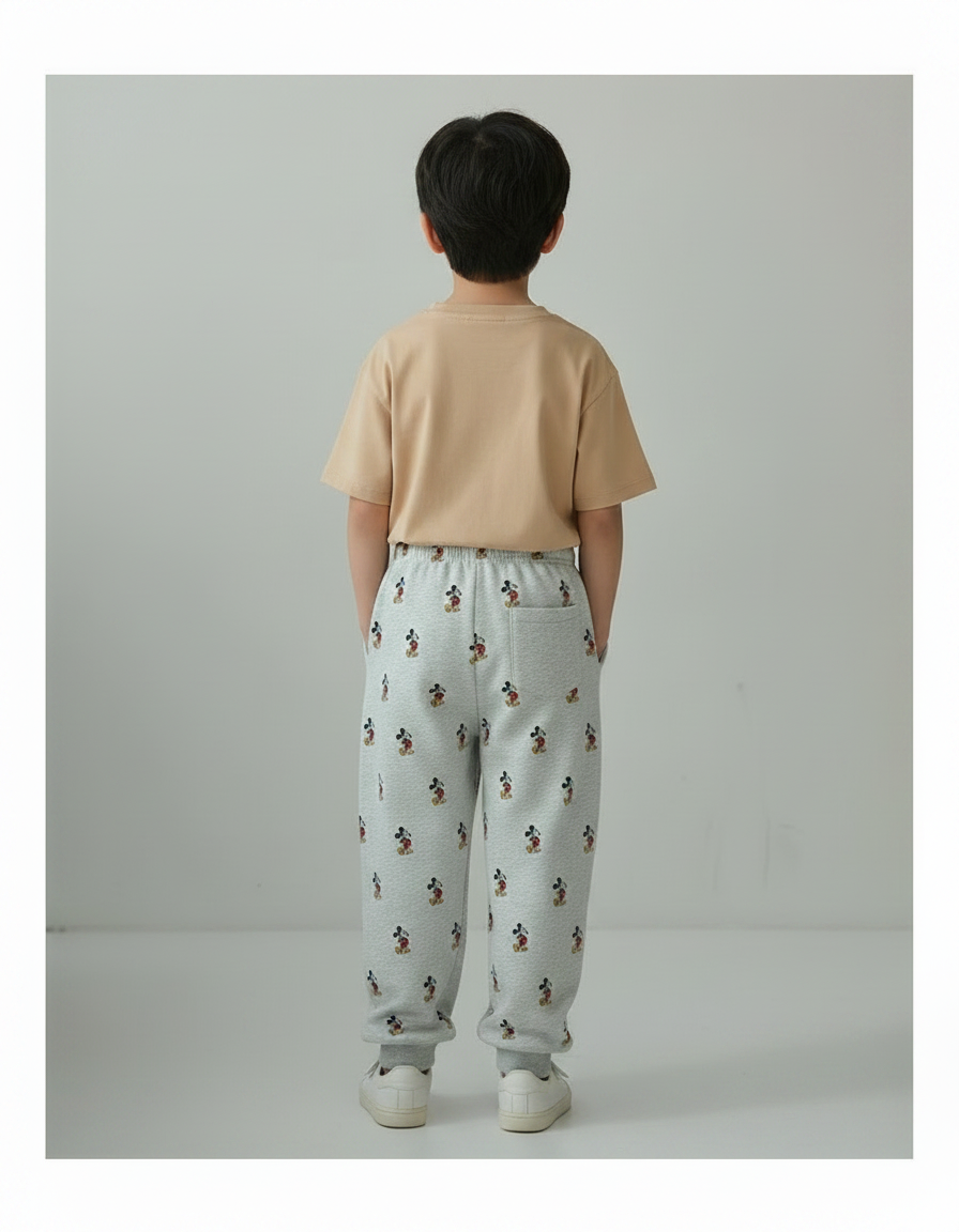 Pantalon Gris Molletonné Imprimé Mickey Confortable Enfant - vue 2