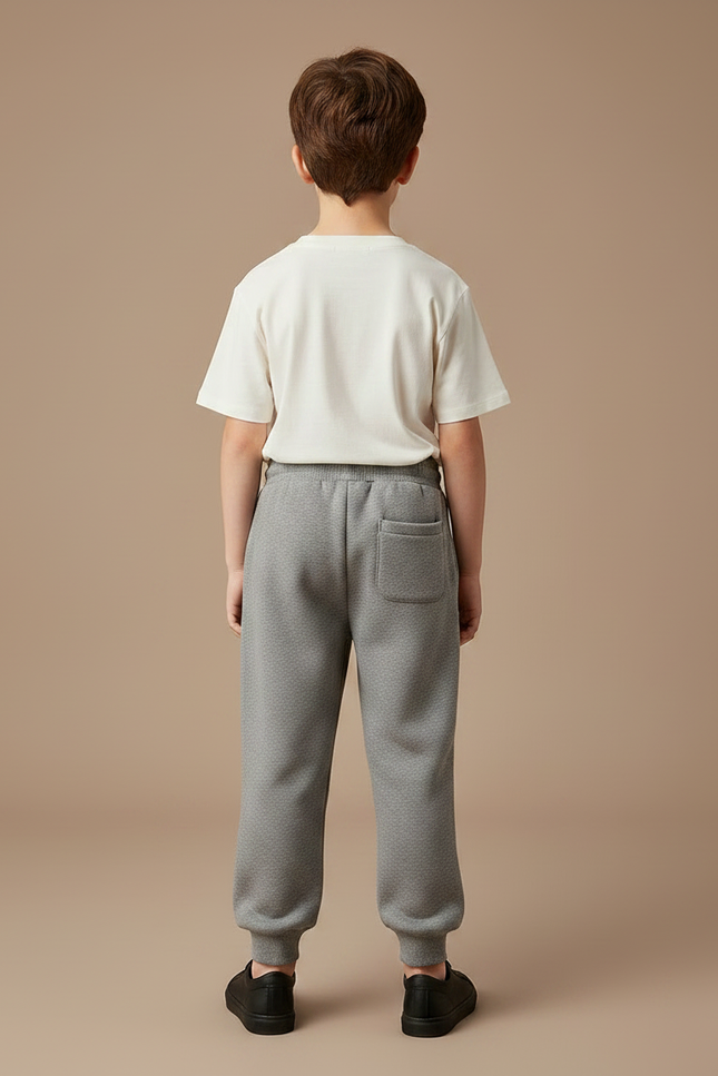 Pantalon Gris Molletonné Sport Enfant Ample Confortable - vue 2