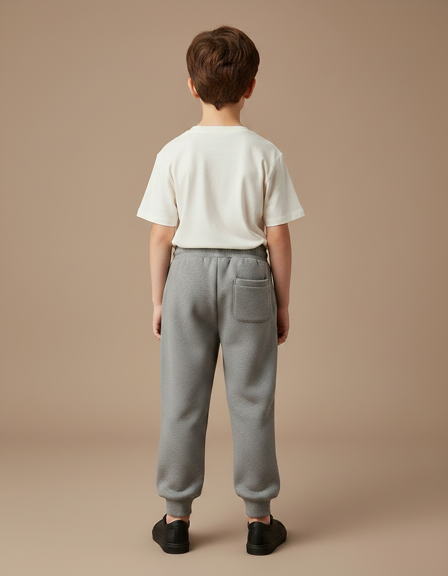 Pantalon Gris Molletonné Sport Enfant Ample Confortable - vue 2