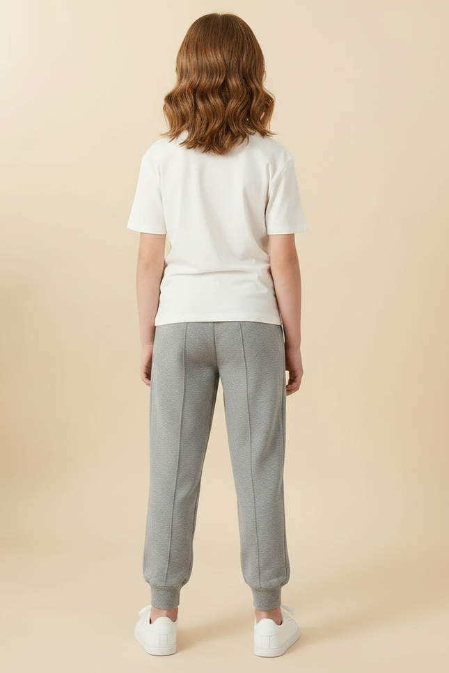 Pantalon Gris Jogging Molletonné Enfant Décontracté Confortable - vue 2