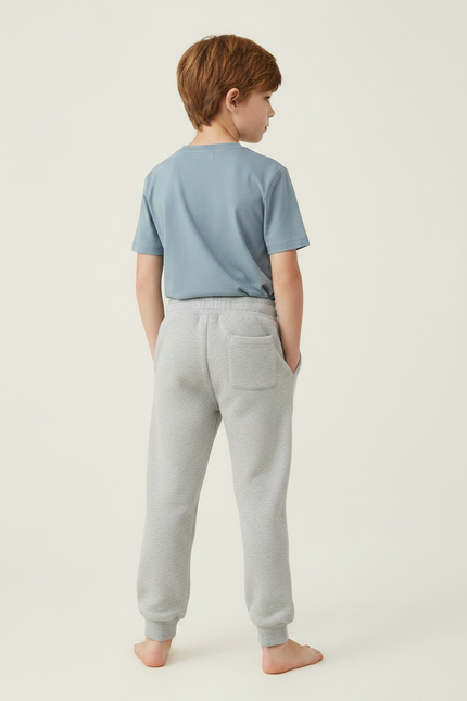 Pantalon Gris Molletonné Uni Enfant Confortable Ample - vue 2
