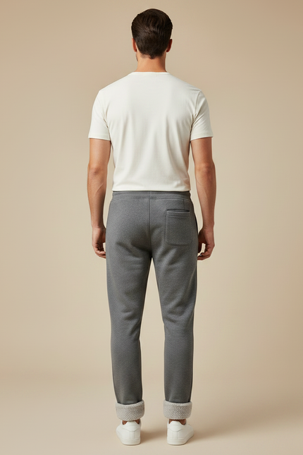 Pantalon Gris Homme Molleton Doublé Confortable Décontracté - vue 2
