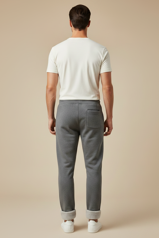 Pantalon Gris Homme Molleton Doublé Confortable Décontracté - vue 2