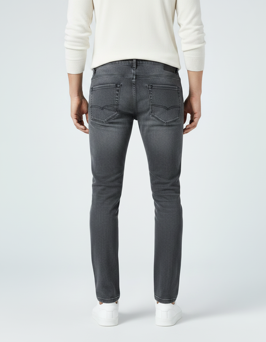 Pantalon Gris Slim Homme Denim Décontracté Tendance - Jean - vue 2