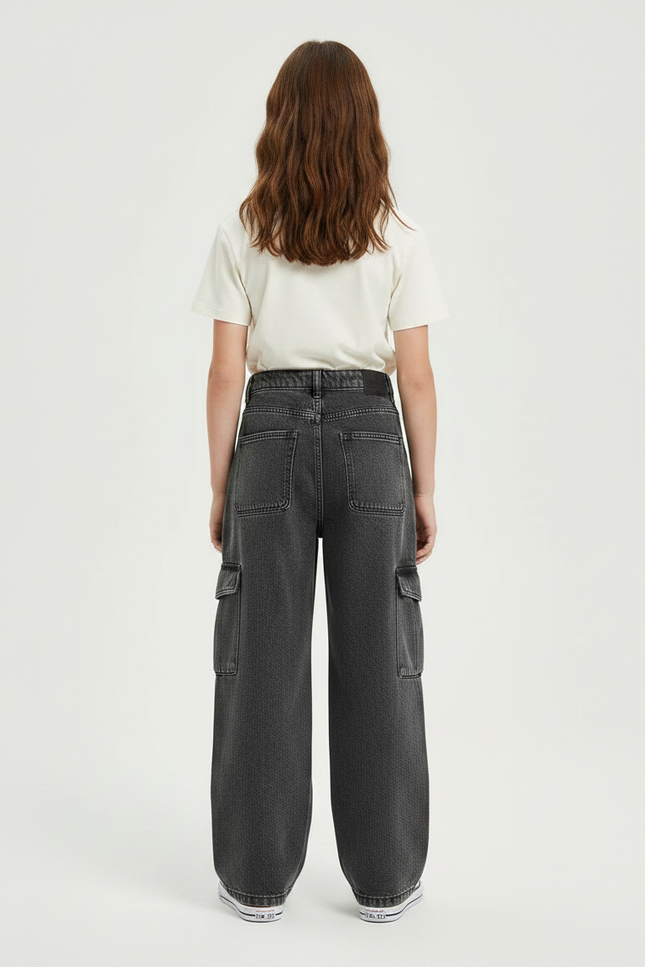 Pantalon Gris Cargo - Jean - vue 2
