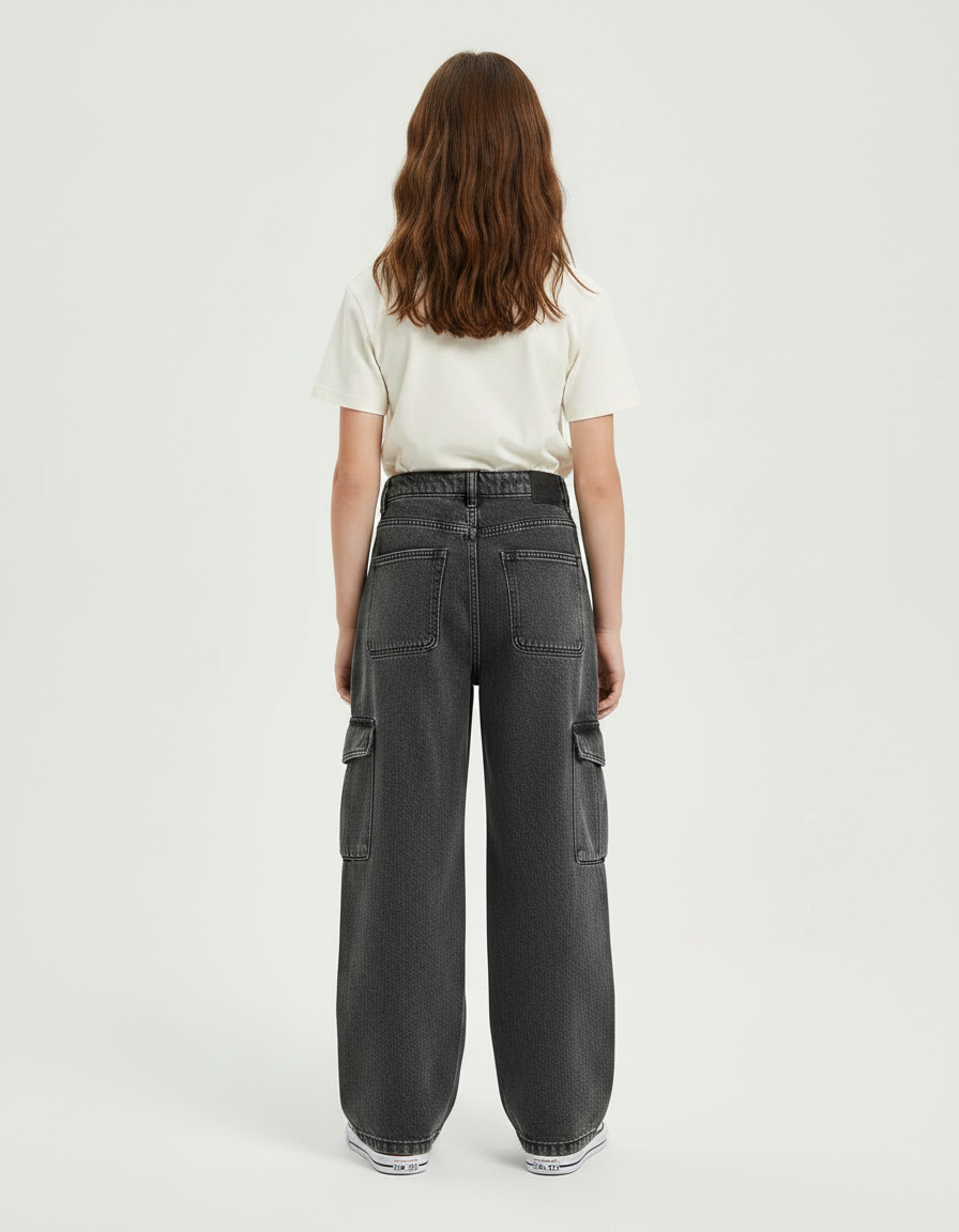 Pantalon Gris Cargo - Jean - vue 2