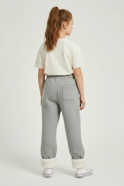Pantalon Gris Molletonné Ample Doublé Confortable Enfant - vue 2