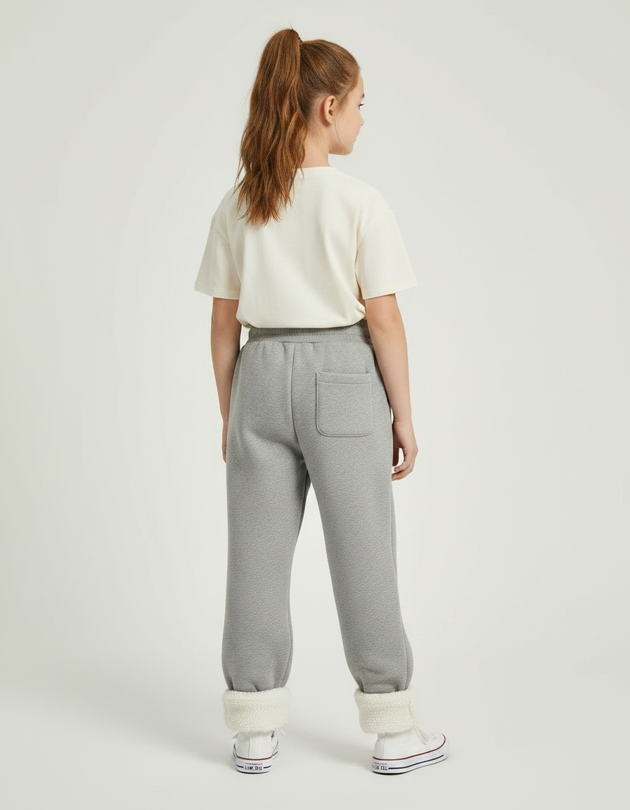 Pantalon Gris Molletonné Ample Doublé Confortable Enfant - vue 2