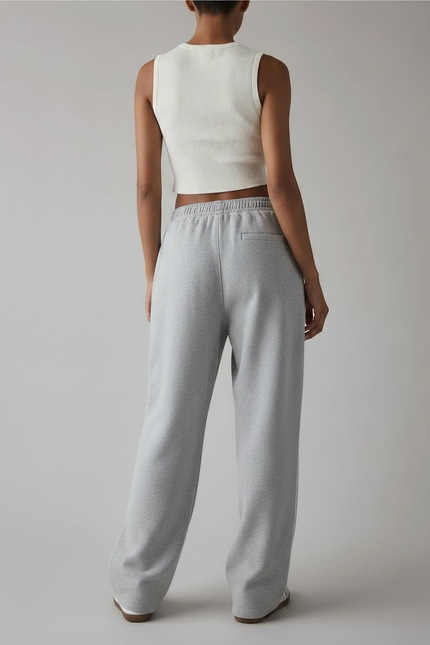 Pantalon Gris Ample Molletonné Sport Femme - vue 2