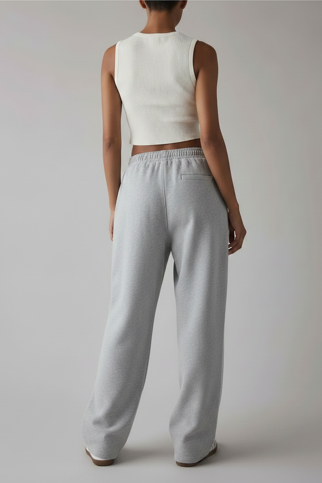 Pantalon Gris Ample Molletonné Sport Femme - vue 2