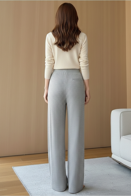 Pantalon Pyjama Gris Femme - Maille - vue 2