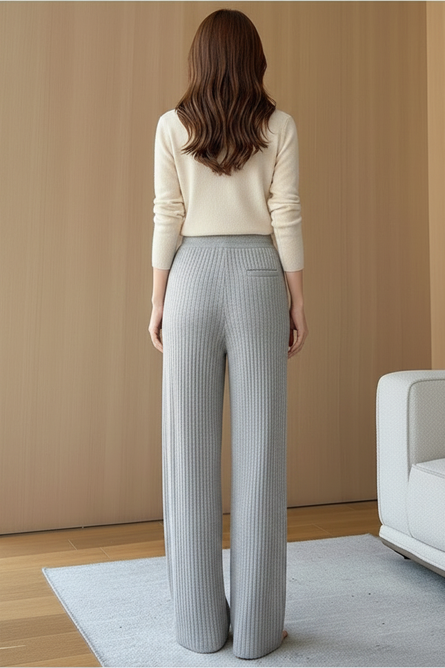 Pantalon Pyjama Gris Femme - Maille - vue 2