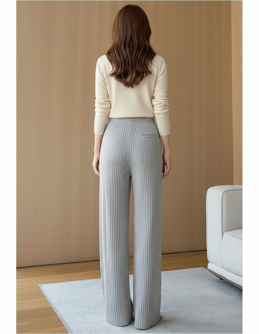 Pantalon Pyjama Gris Femme - Maille - vue 2