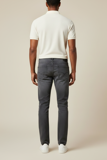 Pantalon Gris Jean Droit Homme Décontracté - vue 2