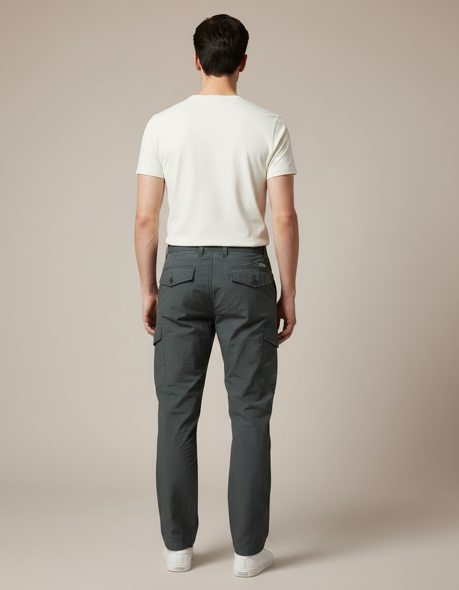 Pantalon Treillis Gris - Polyester - vue 2
