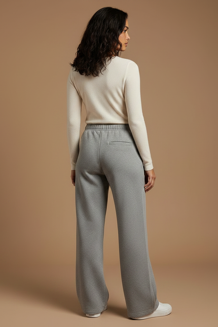 Pantalon Gris Ample Décontracté Confortable Femme - Molleton - vue 2