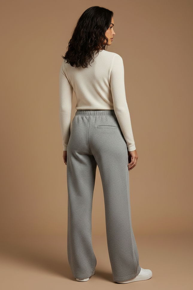 Pantalon Gris Ample Décontracté Confortable Femme - Molleton - vue 2