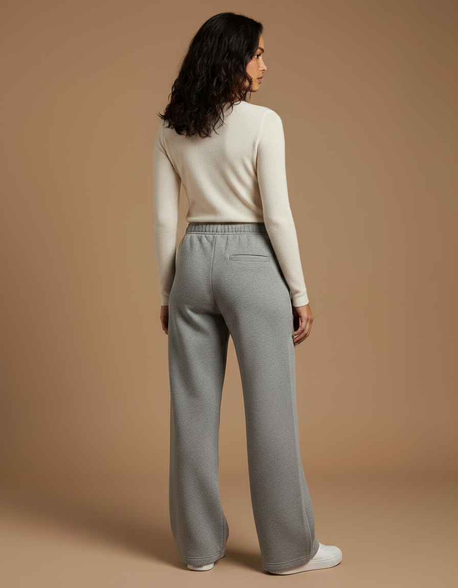 Pantalon Gris Ample Décontracté Confortable Femme - Molleton - vue 2