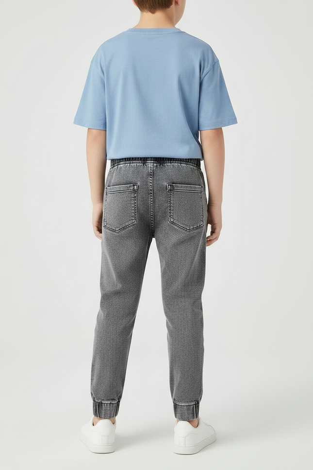 Pantalon Gris Jogger Décontracté Denim Enfant - Jean - vue 2