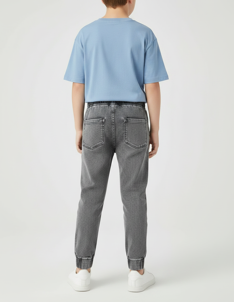 Pantalon Gris Jogger Décontracté Denim Enfant - Jean - vue 2