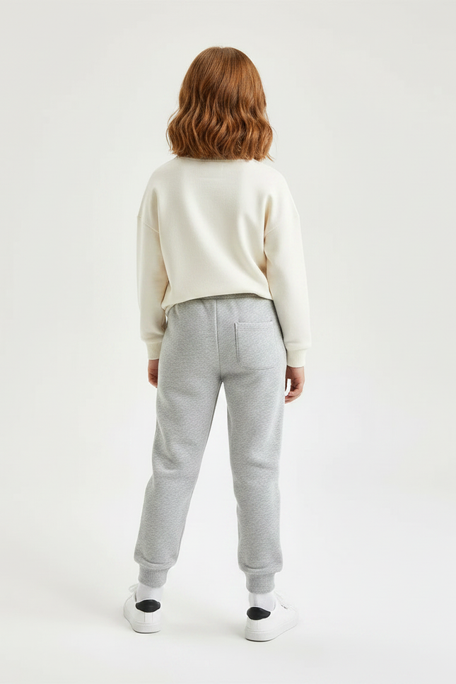Pantalon Gris Jogging Molletonné Imprimé Sport Enfant - vue 2