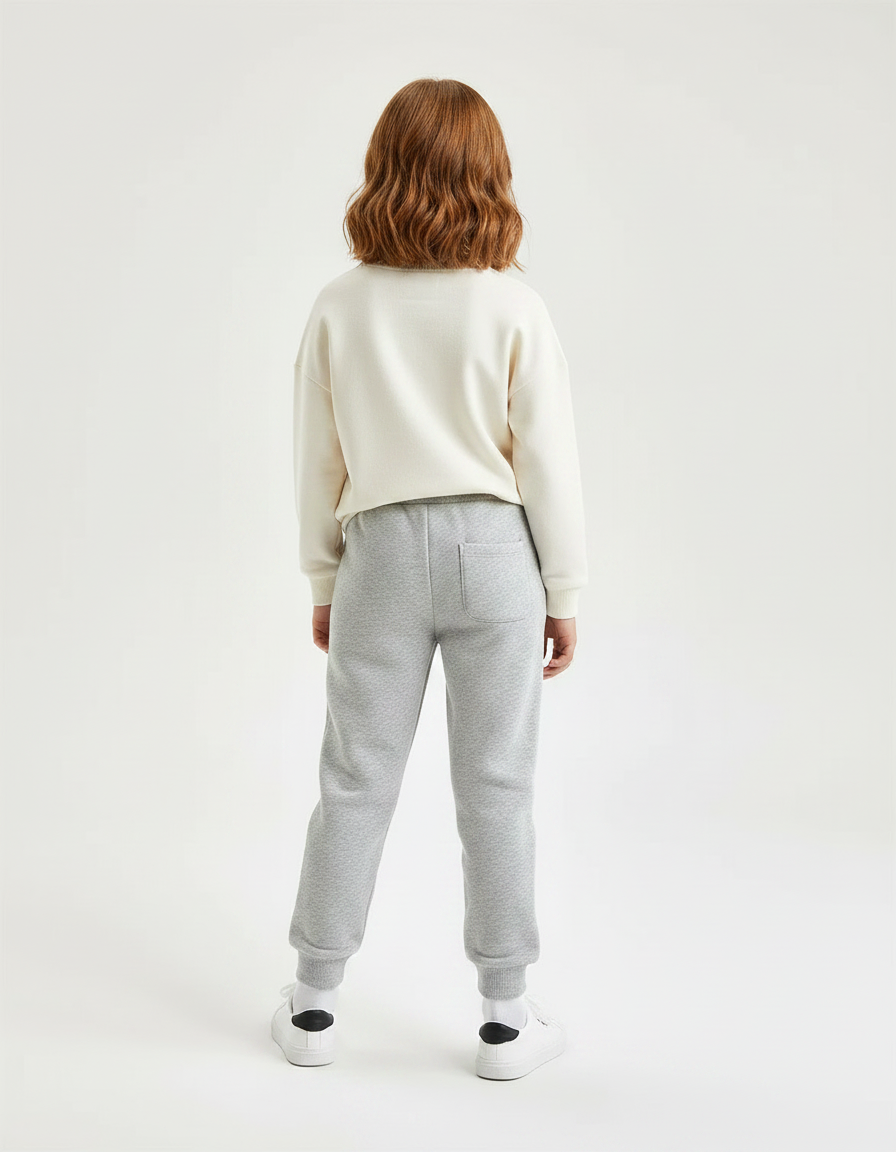 Pantalon Gris Jogging Molletonné Imprimé Sport Enfant - vue 2