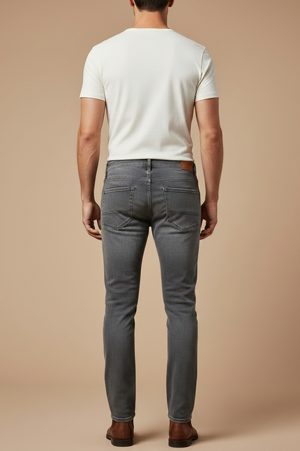 Pantalon Gris Slim Fit Denim Homme Tendance - Jean - vue 2