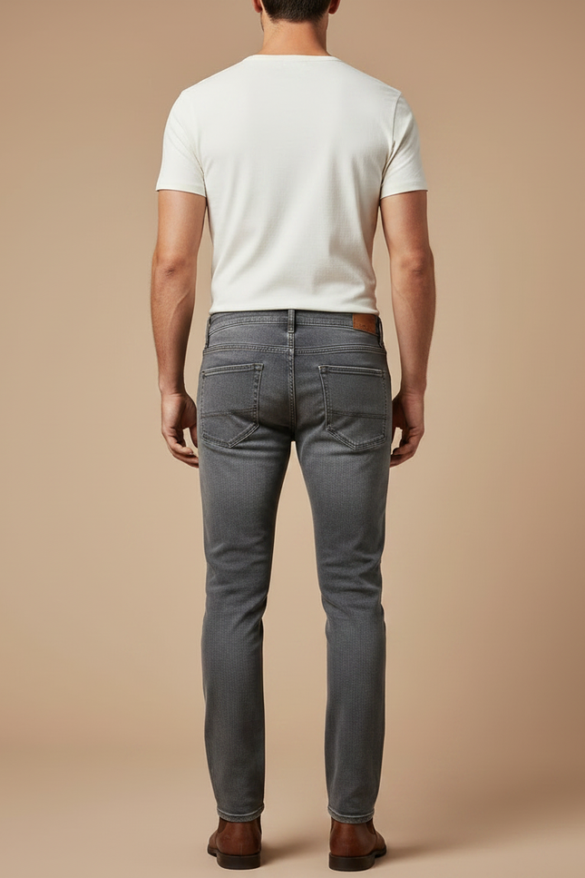Pantalon Gris Slim Fit Denim Homme Tendance - Jean - vue 2
